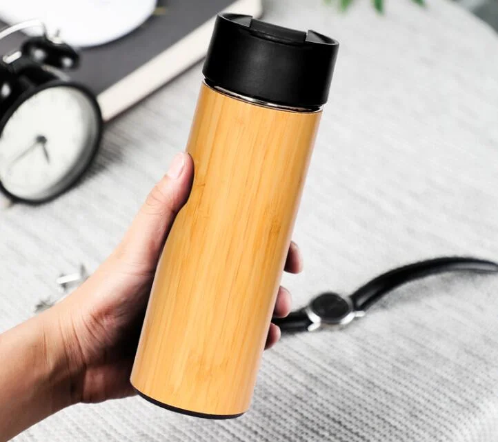 350/500ml New Hot Sale Stainless Steel Vacuum Flask European and American Creative Bamboo Space Pot Outdoor Portable Sports Bottle Can Be Wholesale Mug