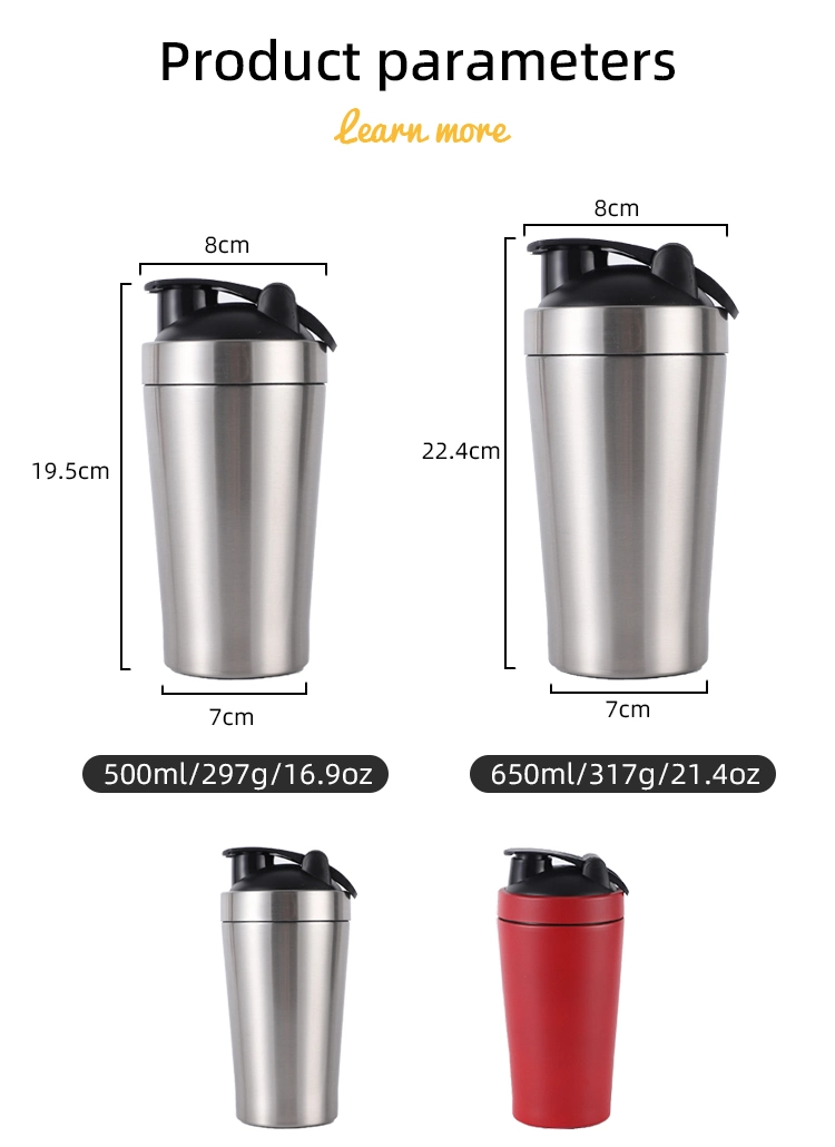 Stainless Steel Gym Protein Shaker Bottle for Sport Outdoor Camping Using