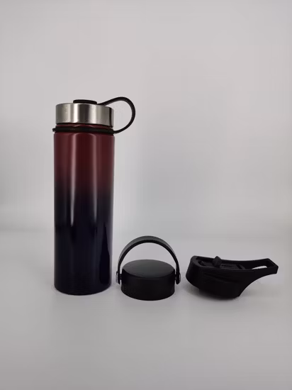 Taza con doble aislamiento de acero inoxidable de 18/32/40 oz, olla espacial con gradiente de color creativo, taza de agua portátil para exteriores, regalo, botella de vacío con logotipo personalizado