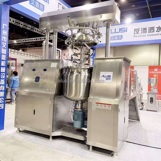 Emulsionante de calentamiento a vapor, 100L, emulsionante al vacío, crema limpiadora, olla emulsionante al vacío