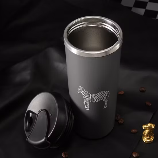 Taza de succión de café de viaje con taza de acero inoxidable de doble pared de 16 oz